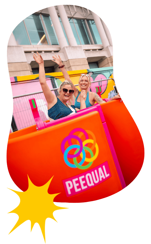 Two users in a PEEQUAL in a city location